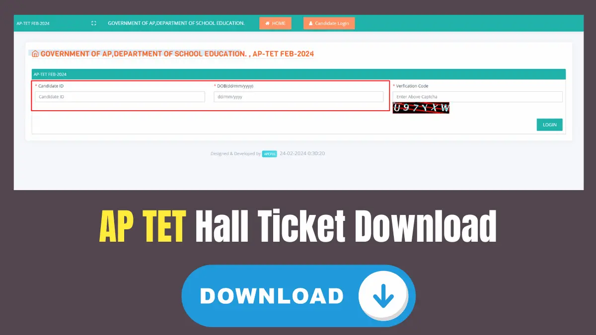 Ap Tet Hall Ticket Download 2024 Manabadi Loni Kendra