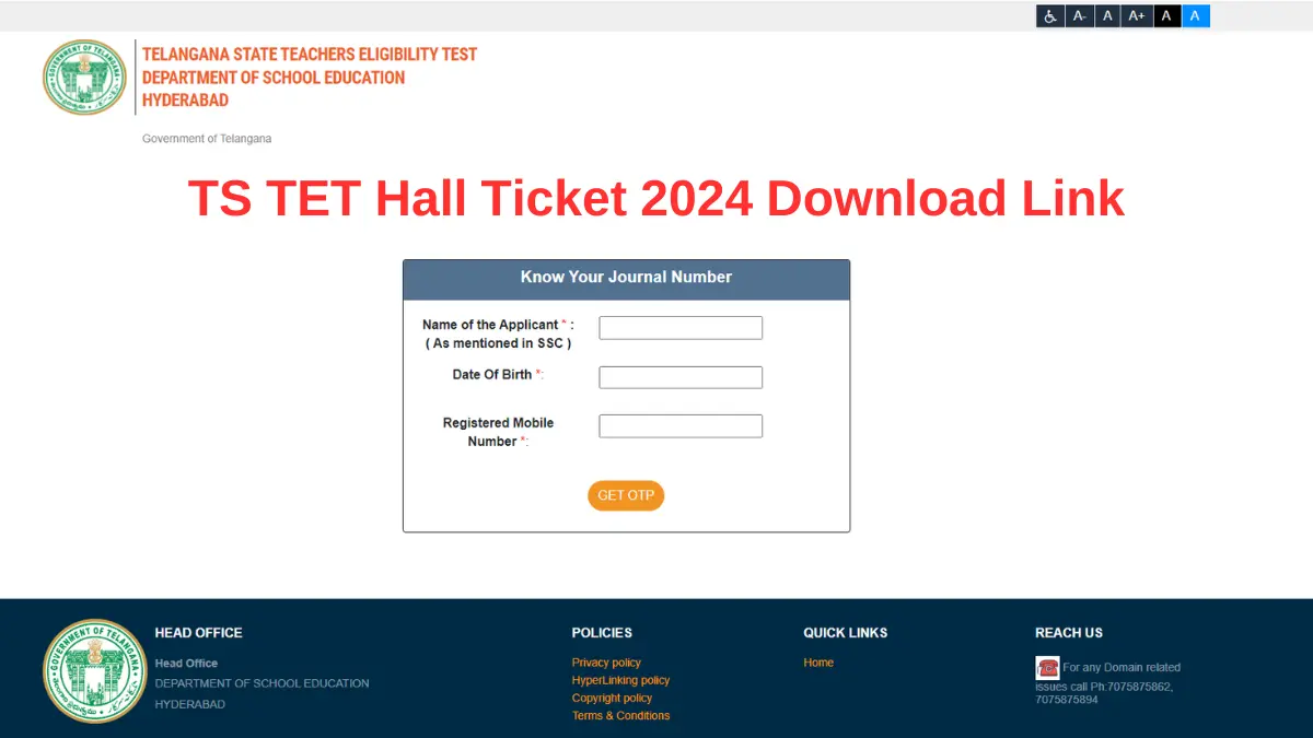 TS TET Hall Ticket 2024 Download Link [OUT]